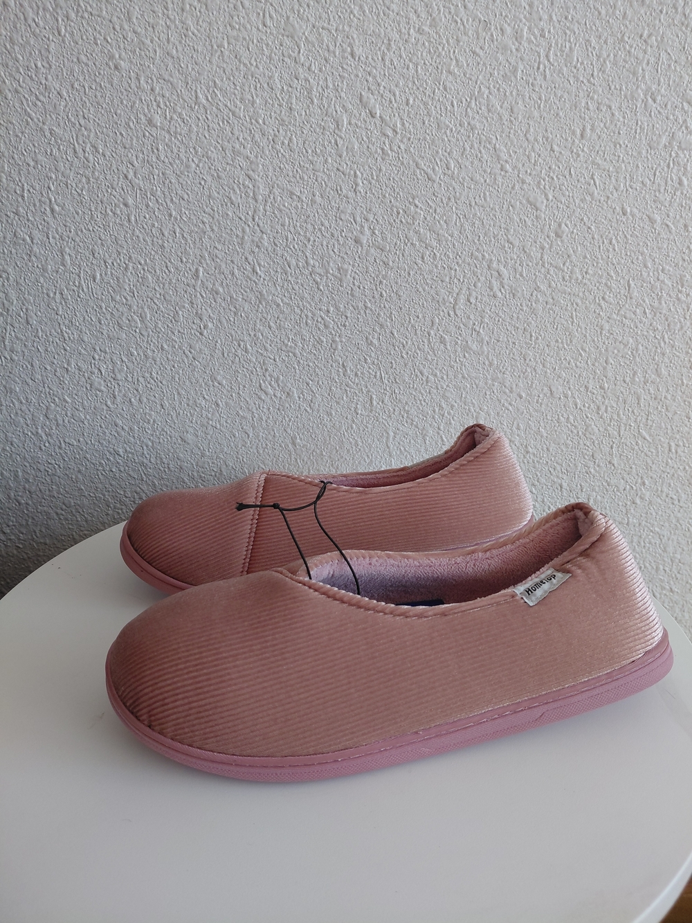 HomeTop Women's Cozy Corduroy Memory Foam Loafer Slippers Mauve Pink